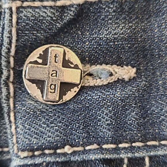 Tag Jeans dark Wash Flare Leg Trouser Jeans Size 30 - Picture 9 of 12